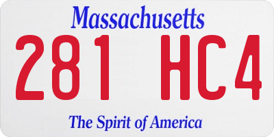 MA license plate 281HC4