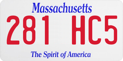 MA license plate 281HC5