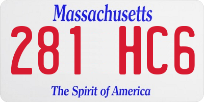 MA license plate 281HC6