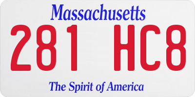 MA license plate 281HC8