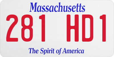 MA license plate 281HD1