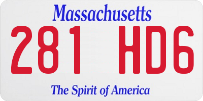 MA license plate 281HD6