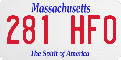 MA license plate 281HF0