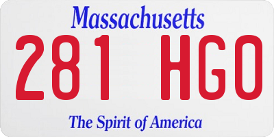 MA license plate 281HG0