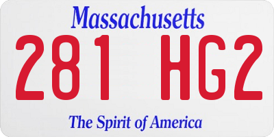 MA license plate 281HG2