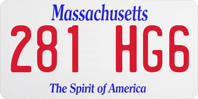 MA license plate 281HG6