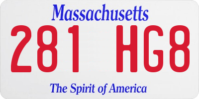 MA license plate 281HG8