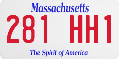 MA license plate 281HH1