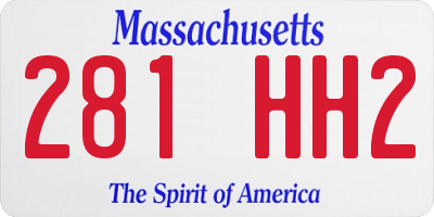 MA license plate 281HH2
