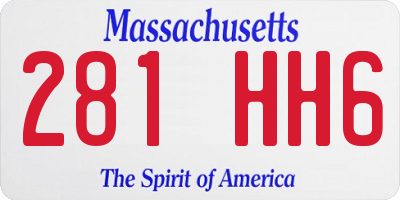 MA license plate 281HH6