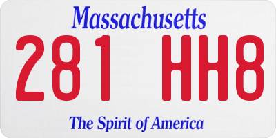 MA license plate 281HH8