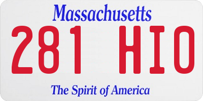 MA license plate 281HI0