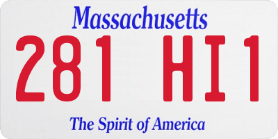 MA license plate 281HI1