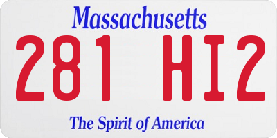 MA license plate 281HI2