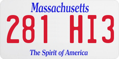 MA license plate 281HI3