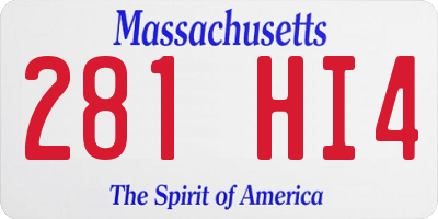 MA license plate 281HI4