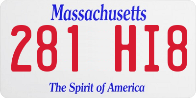 MA license plate 281HI8