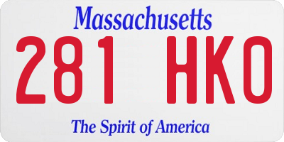 MA license plate 281HK0