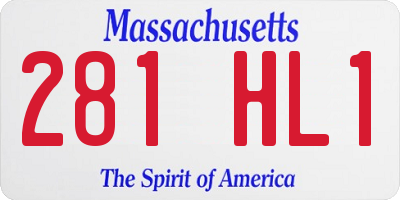 MA license plate 281HL1