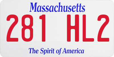 MA license plate 281HL2