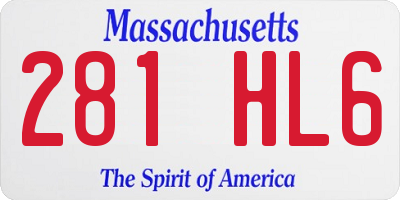 MA license plate 281HL6