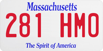 MA license plate 281HM0