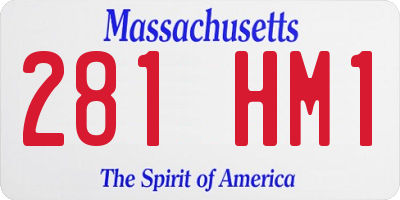 MA license plate 281HM1
