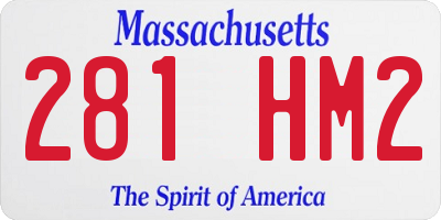MA license plate 281HM2