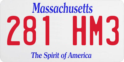 MA license plate 281HM3