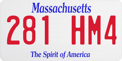 MA license plate 281HM4