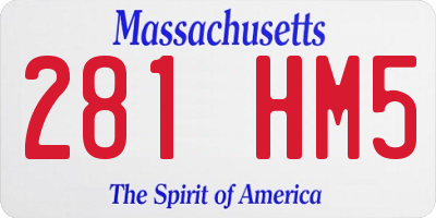 MA license plate 281HM5