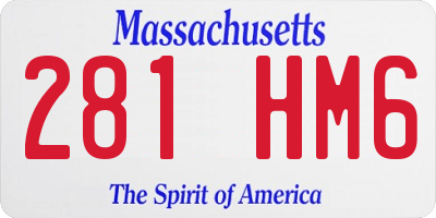 MA license plate 281HM6