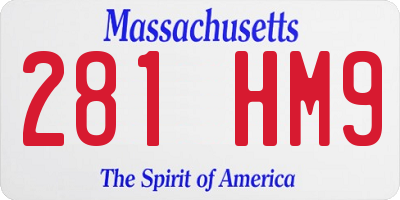 MA license plate 281HM9