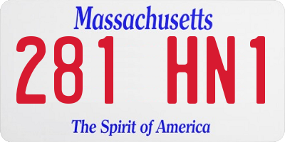 MA license plate 281HN1