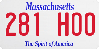 MA license plate 281HO0