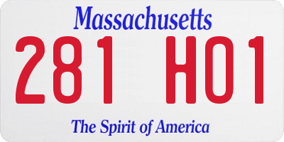 MA license plate 281HO1