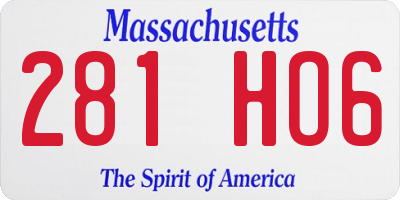 MA license plate 281HO6