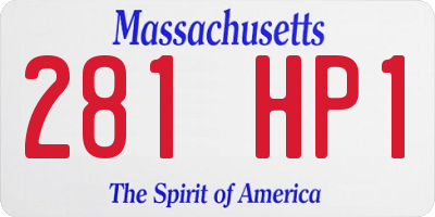 MA license plate 281HP1