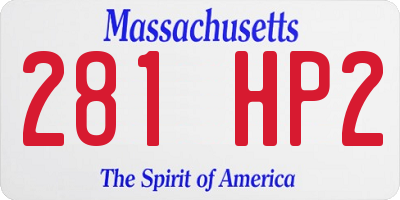 MA license plate 281HP2