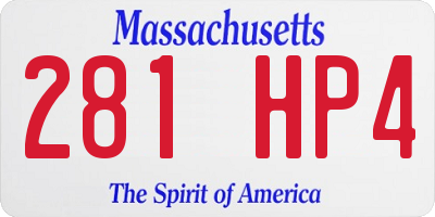 MA license plate 281HP4