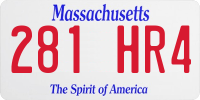 MA license plate 281HR4