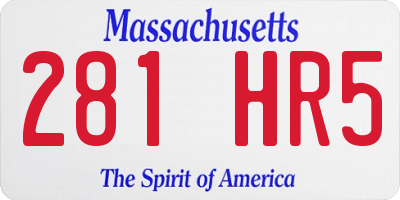 MA license plate 281HR5