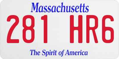 MA license plate 281HR6