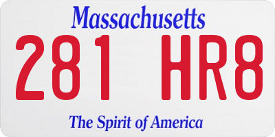 MA license plate 281HR8