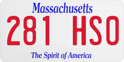 MA license plate 281HS0