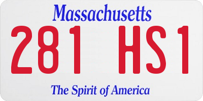 MA license plate 281HS1