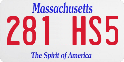 MA license plate 281HS5