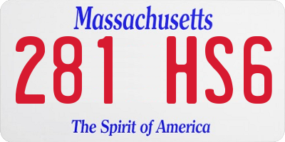 MA license plate 281HS6