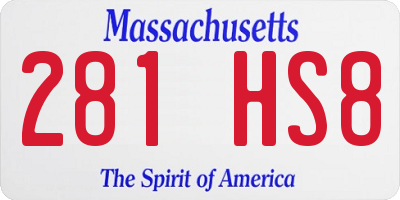 MA license plate 281HS8