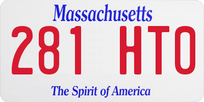 MA license plate 281HT0